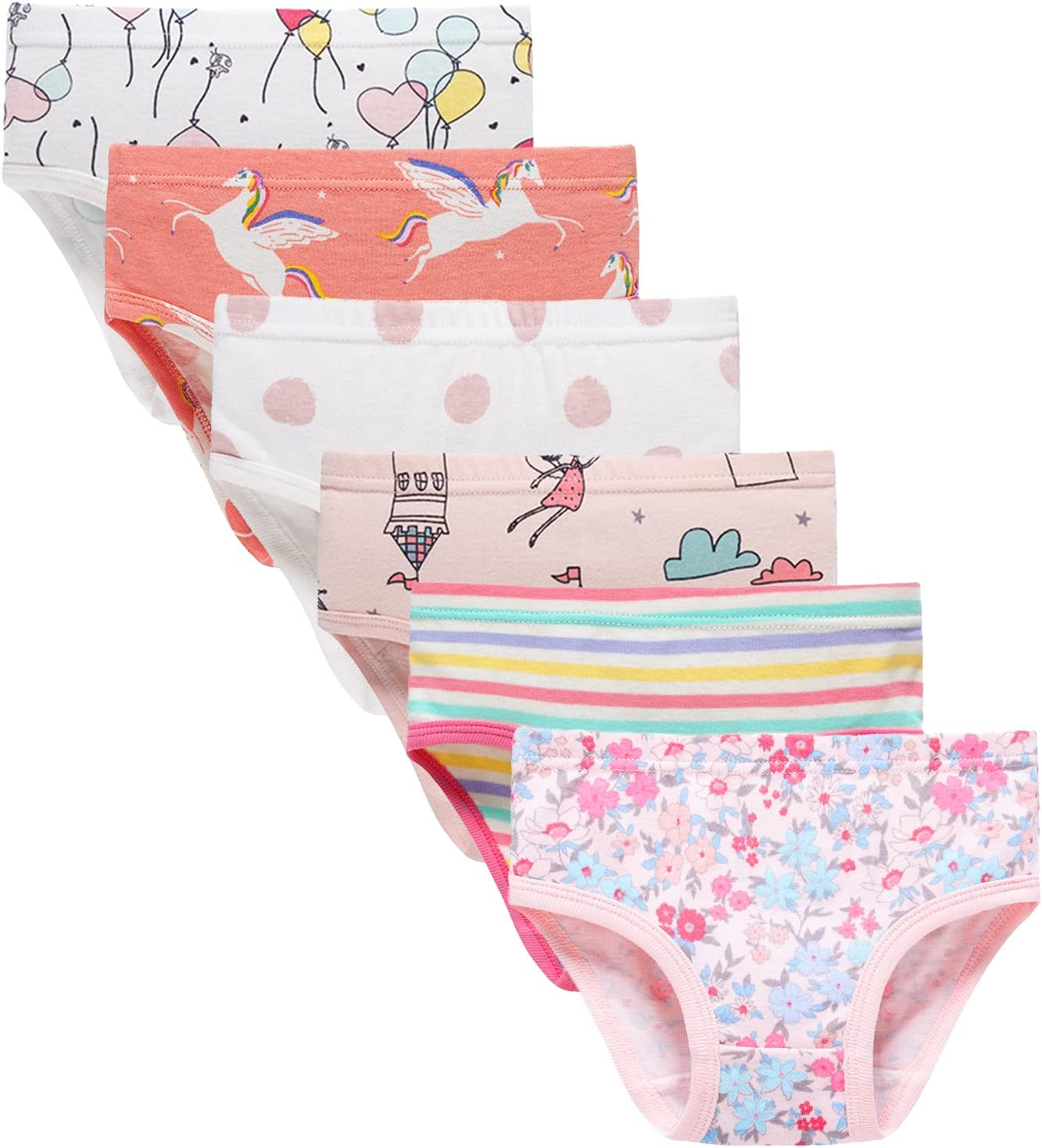 Hahan Girls Soft Panties Toddler Girls Cotton Underwear Kids Briefs