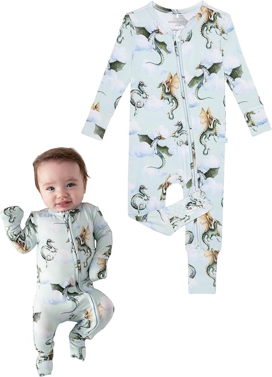 Posh Peanut Convertible Baby Sleepers - Girls Footless Baby Pajamas with 2 Way Zipper for Easy Diaper Changes