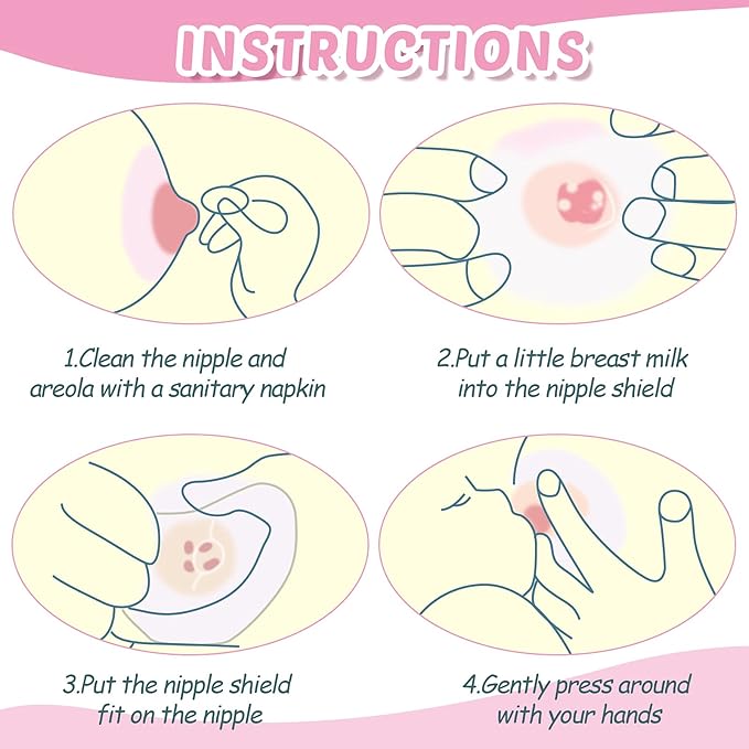 Nuanchu 8 Pcs Nipple Shields for Nursing Newborn Breastfeeding 20 mm 15 mm Nipple Shield Bulk Silicone Protector with Clear Carrying Case for Protecting Sore, Flat or Inverted