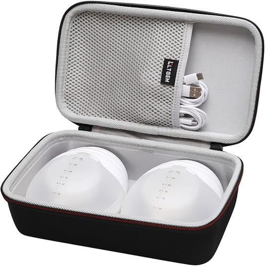 LTGEM Hard Case Breast Pump Suitable for MISSAA/Wearable/MomMed Double Wearable Breast Pump - Travel(9.7 x 5.8 x 3.3 inches)