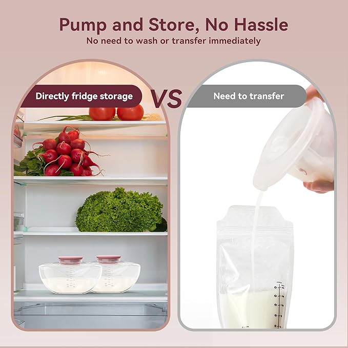 2 Pack Breastmilk Pump Storage Bottles Compatible with Momcozy Upgraded M9, Breast Milk Container, Breastfeeding Essentials, Not Original Mom Cozy Parts