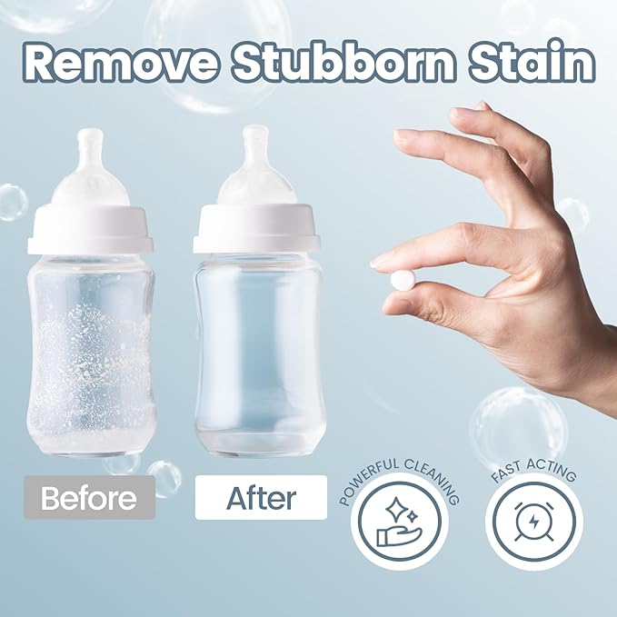 NCVI 150 PCS Detergent Washing Tablets Compatible with Momcozy, Baby Brezza, GROWNSY Bottle Washers, Effective Cleaning & Easy to Use, and Suitable for All Baby Bottle Washers