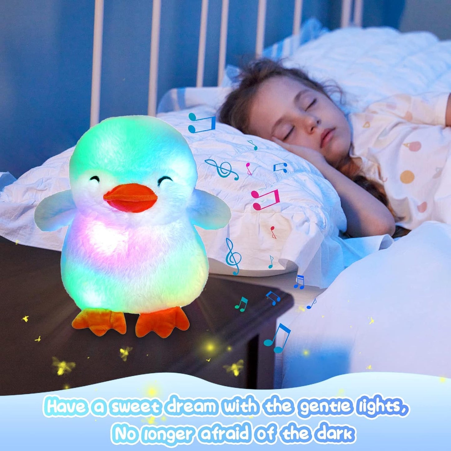 Glow Guards 12'' Musical Light up Penguin Stuffed Animal,Soft Penguin Plush Toy with LED Night Lights &Nursery Songs,Birthday Children's Day Hoilday Gift for Toddler Kids