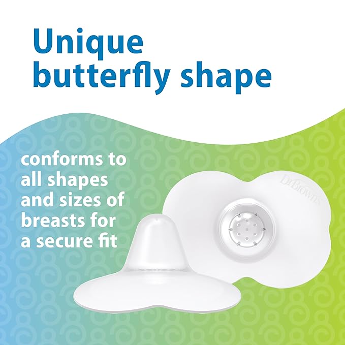 Dr. Brown's Butterfly Breastfeeding Nipple Shields for Protecting Sore, Flat or Inverted Nipples, Essential for Latching Difficulties with Microwave Sterilizer Carrying Case, 20mm