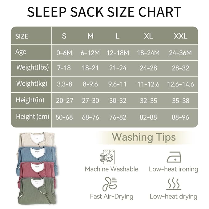 Rayon Made from Bamboo Toddler Sleep Sack with Feet 12-24 Months 1.0 Tog Breathable Sleep Sack 1t-2t Ultra Soft Baby Wearable Blanket with Legs Unisex Sleeping Bag with 2-Way Zipper