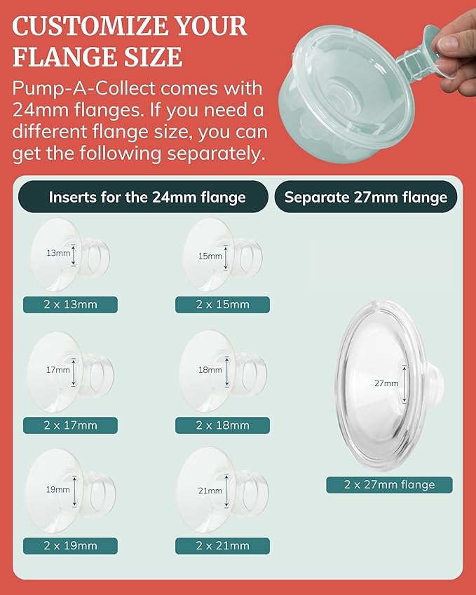 Wearable Breast Milk Collection Cups - Works with Baby Buddha, Legendairy Milk, Spectra, Imani, Zomee, Freemie (24mm)