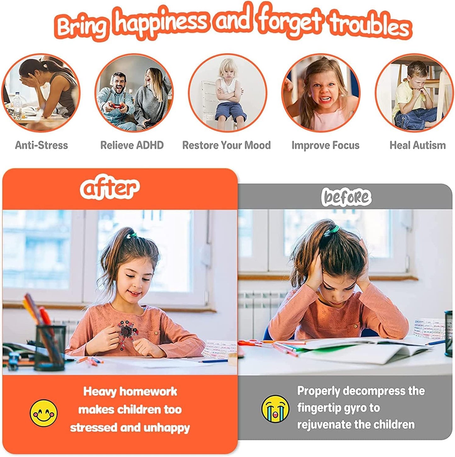 16 Packs Funny Sensory Fidget Toys,Deformable Chain DIY Robot Spinners Fingertip Stress Relief Gyro Toy Birthday Gifts Goodie Bag Easter Basket Stuffers Classroom Prizes Party Favors for Kids Adults