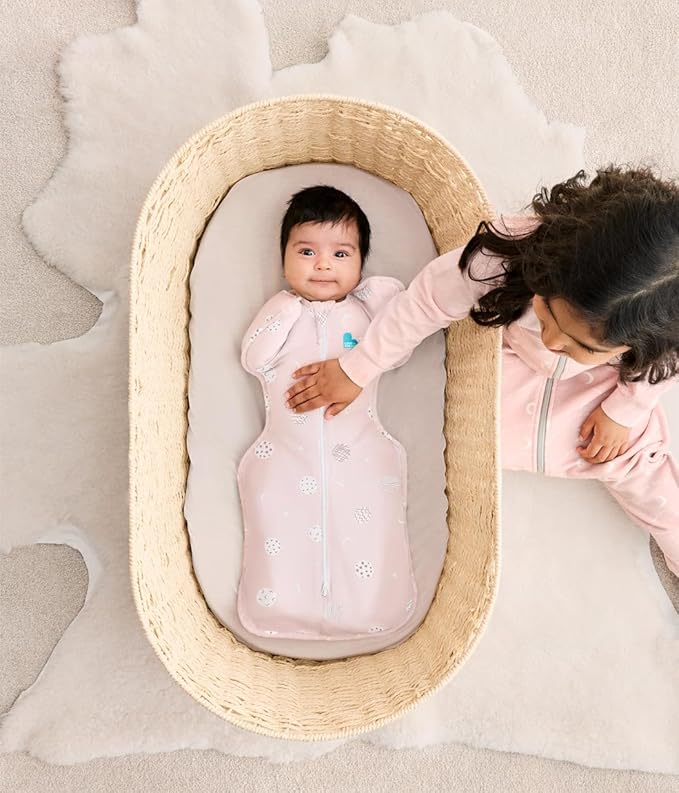 Love to Dream Swaddle UP Transition Bag Lite, Luxuriously Silky Soft Bamboo Viscose, Patented Zip-Off Wings, Converts to a snug Sleeping Bag, 0.2 TOG, 19-24 lbs, Pink Little Dreamer