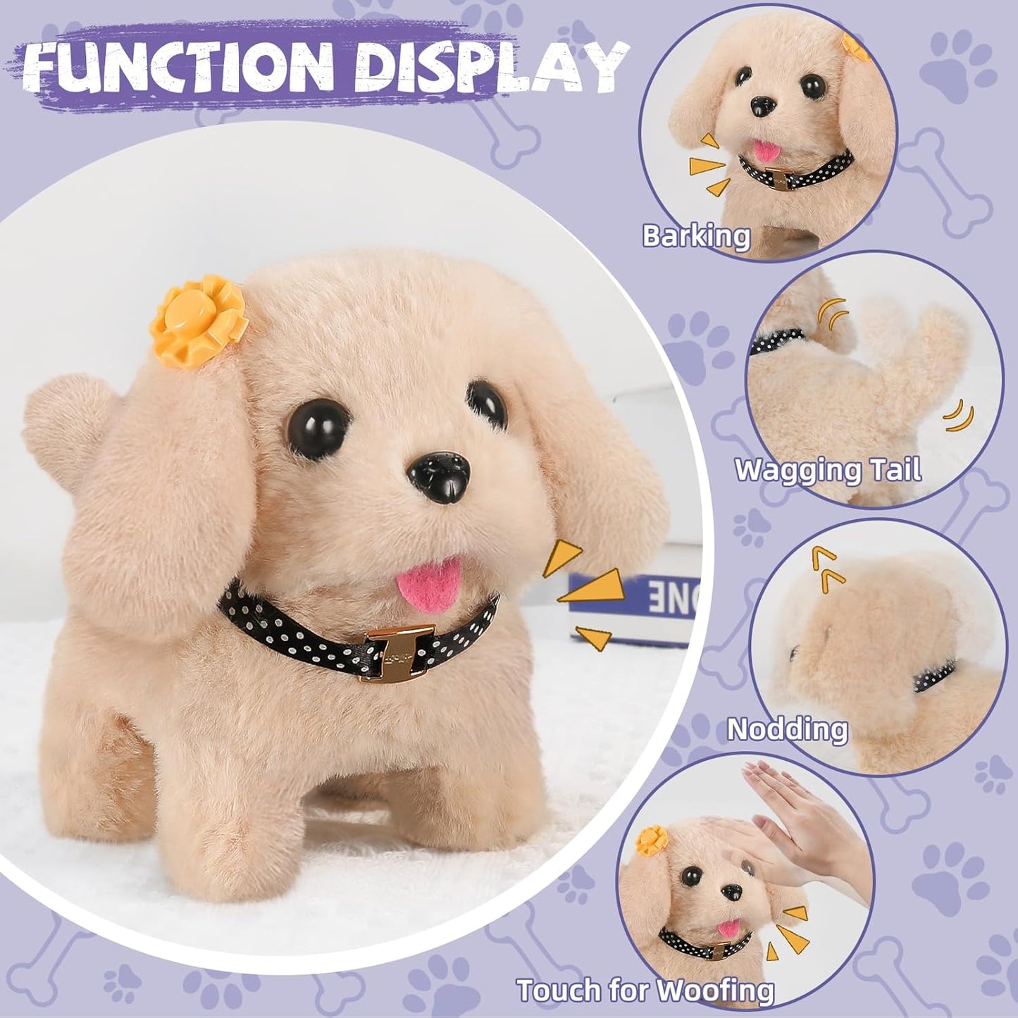 16 Pcs Robot Dog Toys for Girls, Toys for 3 4 5 6 7 8 Year Old Girls Kids Boys, Realistic Robot Puppy Toys for 5-7 6-8, Ideas Birthday Gifts for Girl 3 4 5 6 Year Old