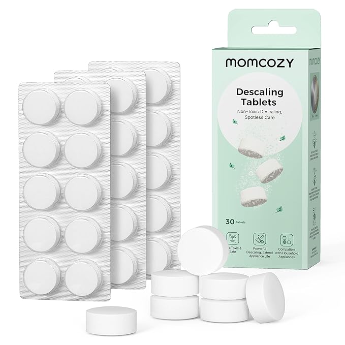 Momcozy Official Descaling Tablets, Compatible KleanPal Pro Baby Bottle Washer, Descaler for Milk & Limescale Removal, 30 Count