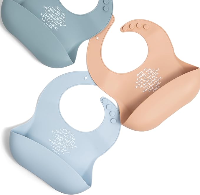 Be A Heart Silicone Baby Bibs, Adjustable Waterproof Bibs, Meal Blessing Bibs