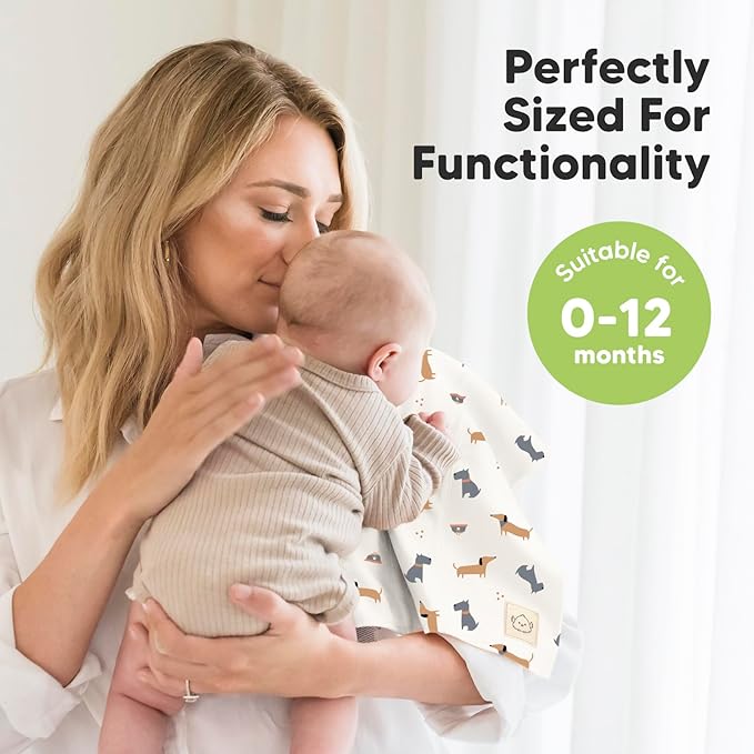 Organic Burp Cloths Baby Boy, Girl - 6-Pack Large Cotton Burping Cloths for Babies, Spit Up Rags, Super Absorbent, Ultra Soft Newborn Rag, Gender Neutral, Machine Washable, Durable(Pets & Paws)