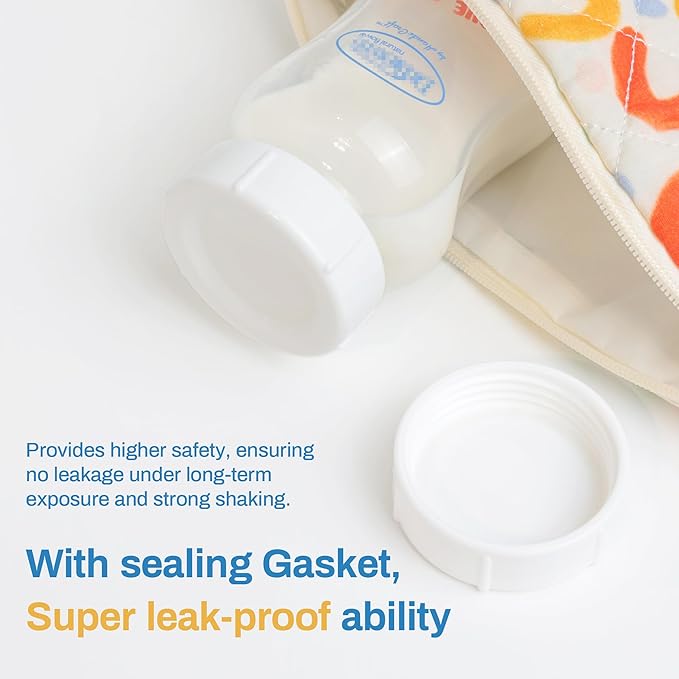 Travel Bottle Caps for Dr Brown Wide Neck Bottle, Bottle Lids Replacement with Sealing Gasket (Compatible with 5oz and 9oz, 4, Count)