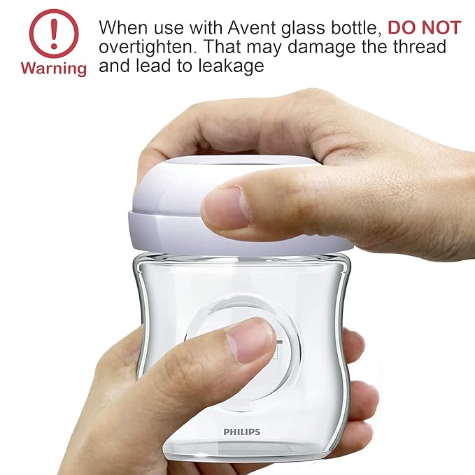 Replacement Screw Ring Compatible with Philips Avent Natural Bottles, PP or Glass Bottles; Not for AntiColi Nipple, Made by Maymom; Replace Avent Natural Screw Ring Collar