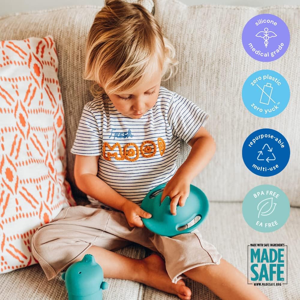 Pura my-my Kids Silicone Snack Container - Spill Proof, Reusable, Food Grade Silicone, Plastic-Free | Food Storage for Kids, Toddlers, Preschoolers, Babies & Infants