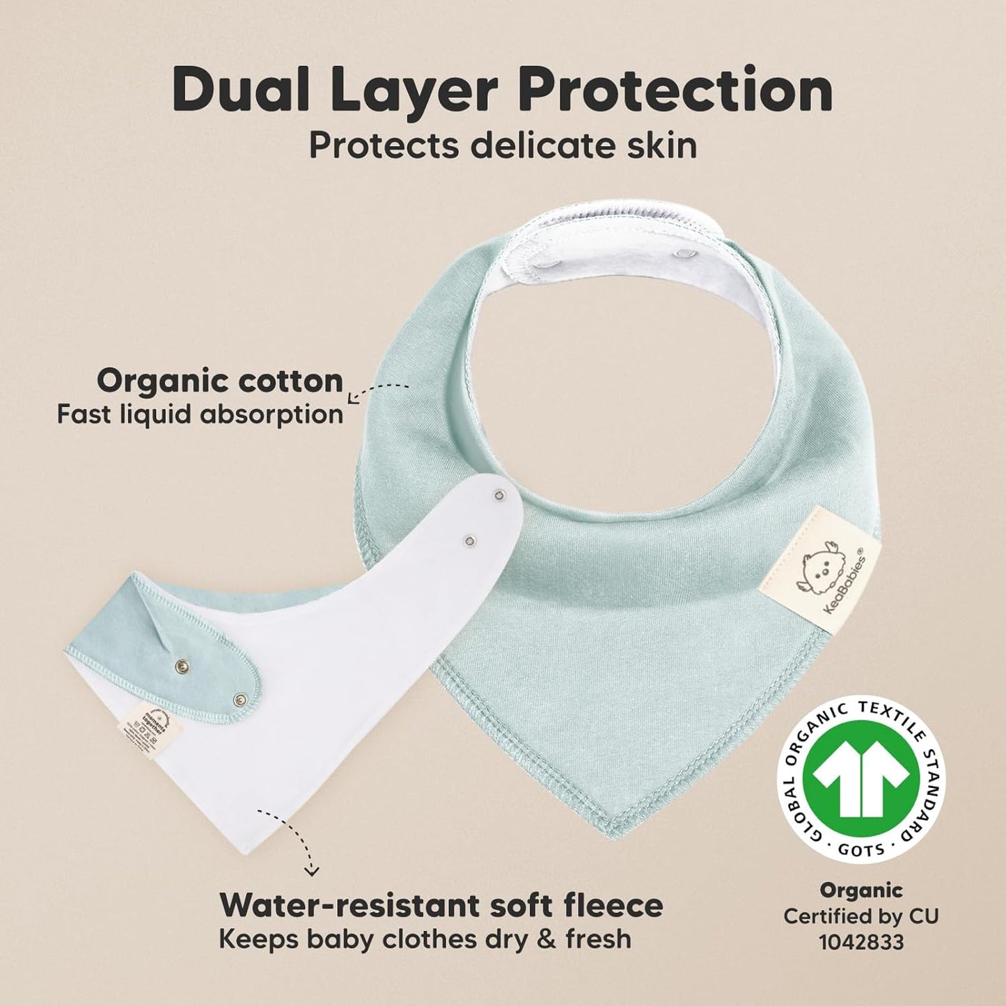 8-Pack Organic Baby Bandana Bibs for Boys, Girls - Super Absorbent Triangle Baby Bibs for Drooling and Teething Infant, 100% Cotton Extra Soft for Newborn, Infant 0-36 Months (Daybreak)