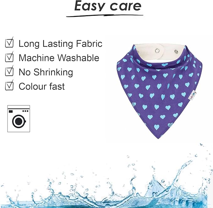 Lovjoy Large Bandana bibs - Special Needs Bibs - For Older Children, Youth and Adults - Practical, absorbent and Stylish
