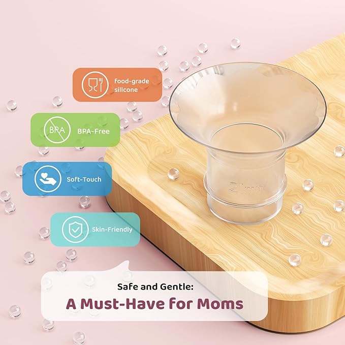 Flange Sizing Kit with Flange Inserts 10PCS, Nipple Ruler, Silicone Flanges Insert 13/15/17/19/21mm for 24mm Flange/Shield, Pumping Breastfeeding Essentials Kit