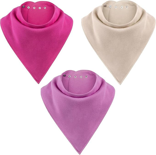 Adult Drool Bib for Special Needs, 3 Pk Soft Absorbent Large Bandana Bibs Set for Kids 4+, Men Women, Teens & Adults