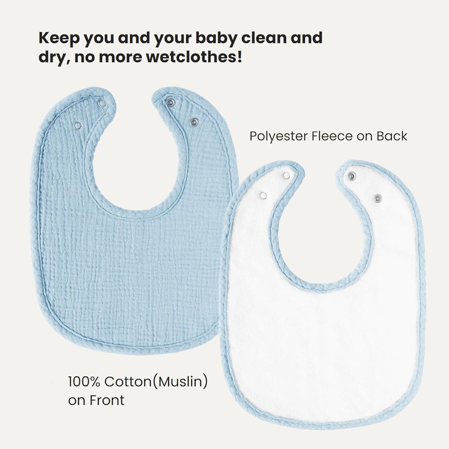 AMAWMW Muslin Baby Bibs for Unisex Boys Girls 6Pack Baby Bandana Drool Bibs Adjustable Newborn Bib for Drooling & Teething