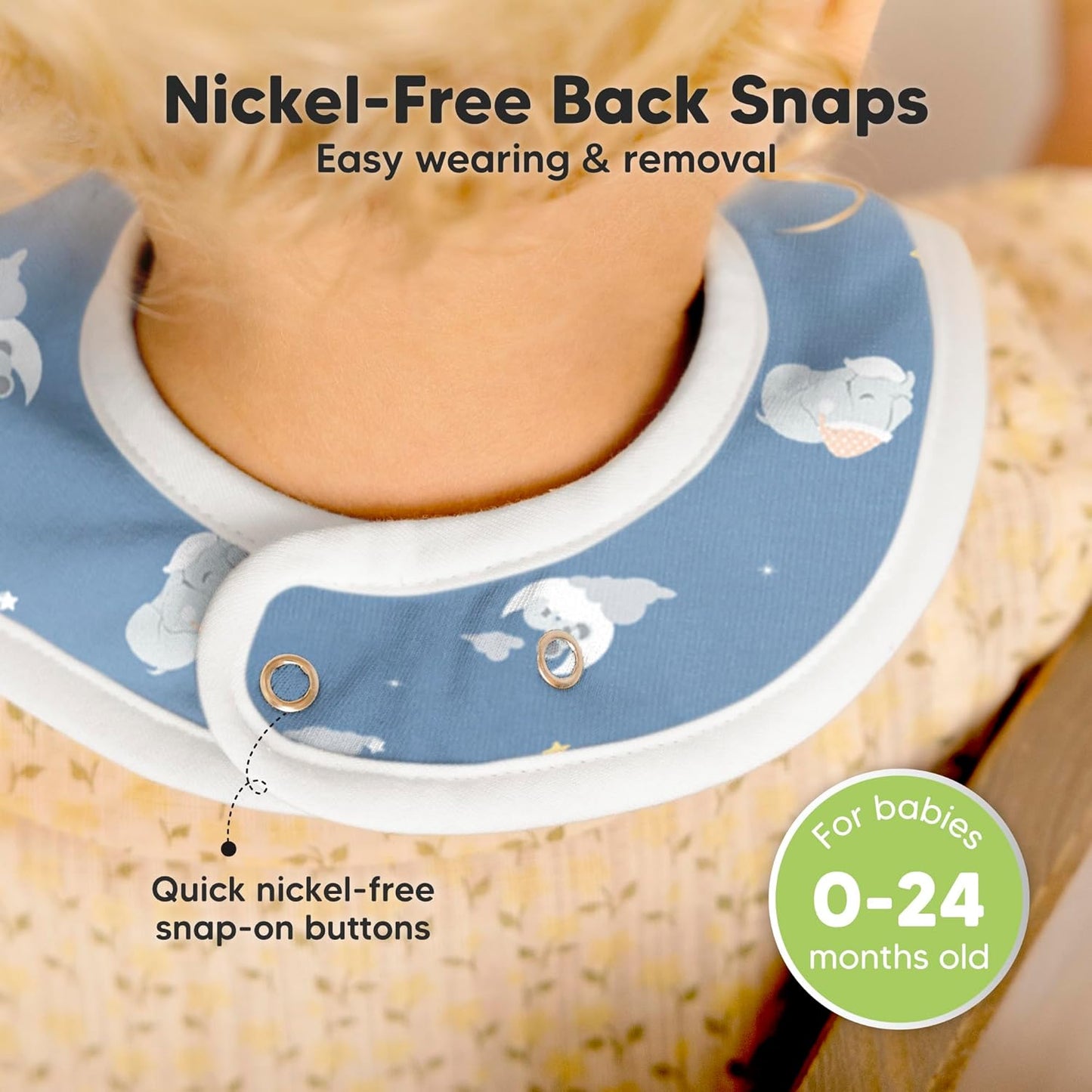 KeaBabies 8-Pack Organic Baby Bibs for Boys, Girls - Super Absorbent Cotton Drool Bibs for Baby Girl & Boy, Teething Toddler, Drooling Newborn, Ultra Soft & Machine Washable (Dreamers)