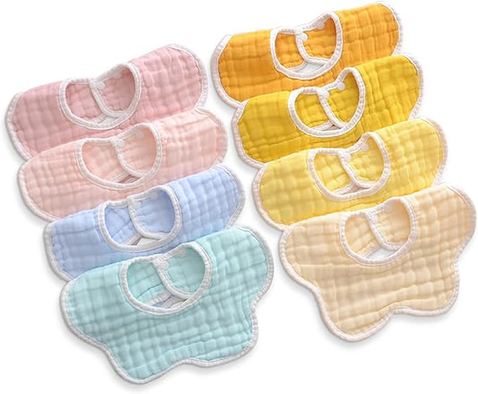 Muslin Baby Bibs for Drooling and Teething Newborn Drool Bibs for Baby Girl Boy