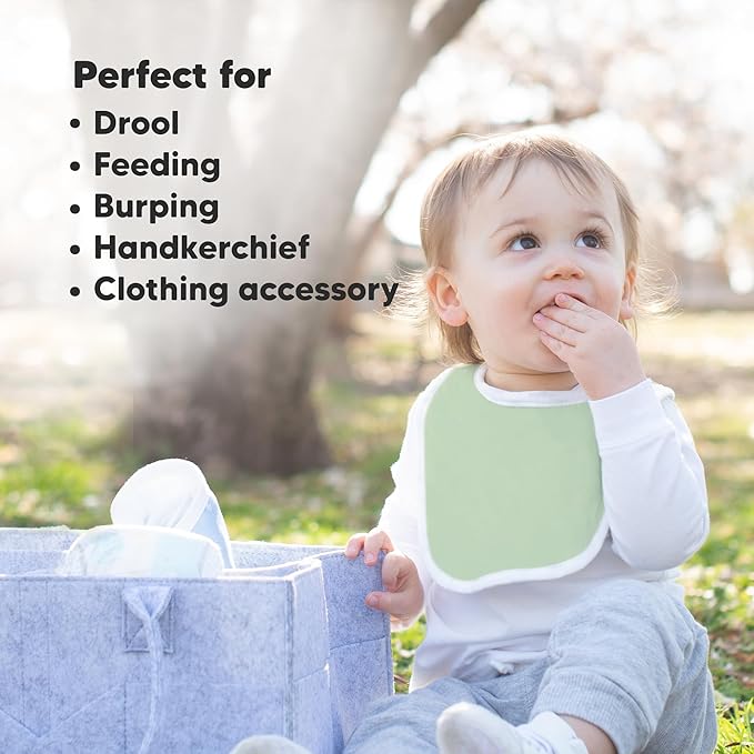 8-Pack Organic Baby Bibs for Boys, Girls - Soft Cotton Drooling and Teething Bibs for Baby Girl & Boy, Extra Absorbent, Easy To Clean & Put On for Toddler, Newborn, Infant 0-24 Months (Spring)