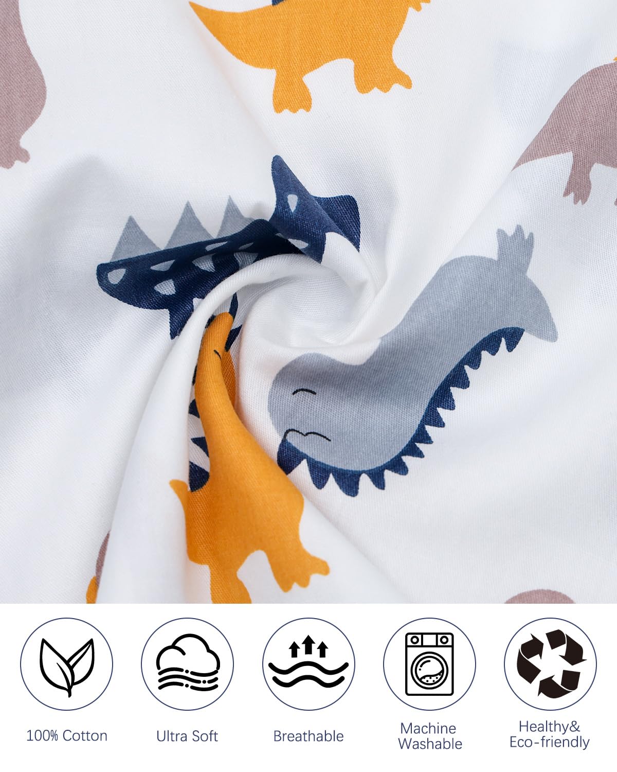 ALVABABY Toddler Pillowcases 2 Pack Organic Cotton Kids Pillow Cover Fit 13"x 18" or 12"x22" Envelope for Girl Boy Sleepy Travel