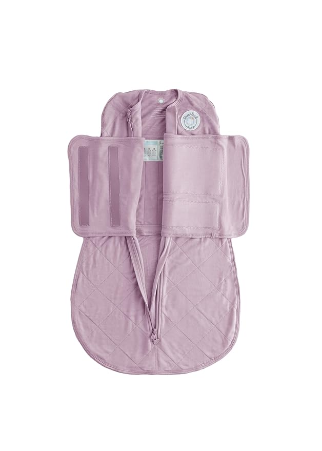 DREAMLAND BABY Bamboo Viscose Swaddle Sleep Sack (0-6 Months). Ultra Soft Swaddle Blanket w/Built in Band. 95% Viscose, 5% Spandex (Mauve)