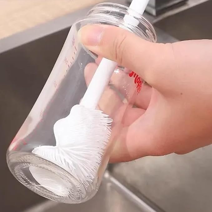 360° Flexible Silicone Bottle Brush with Long Handle, 2025 New Bottle Cleaning Brush, Deep Cleaning Brush for Narrow Neck Bottles, Water Bottles, Baby Bottles, Flasks Soft Bottle Brush (1PC)
