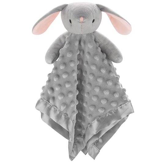 Pro Goleem Loveys for Babies - Soft Security Blanket Baby Snuggle Toy Newborn Stuffed Animals Baby Gifts for Boys and Girls, Grey Bunny 16 Inch