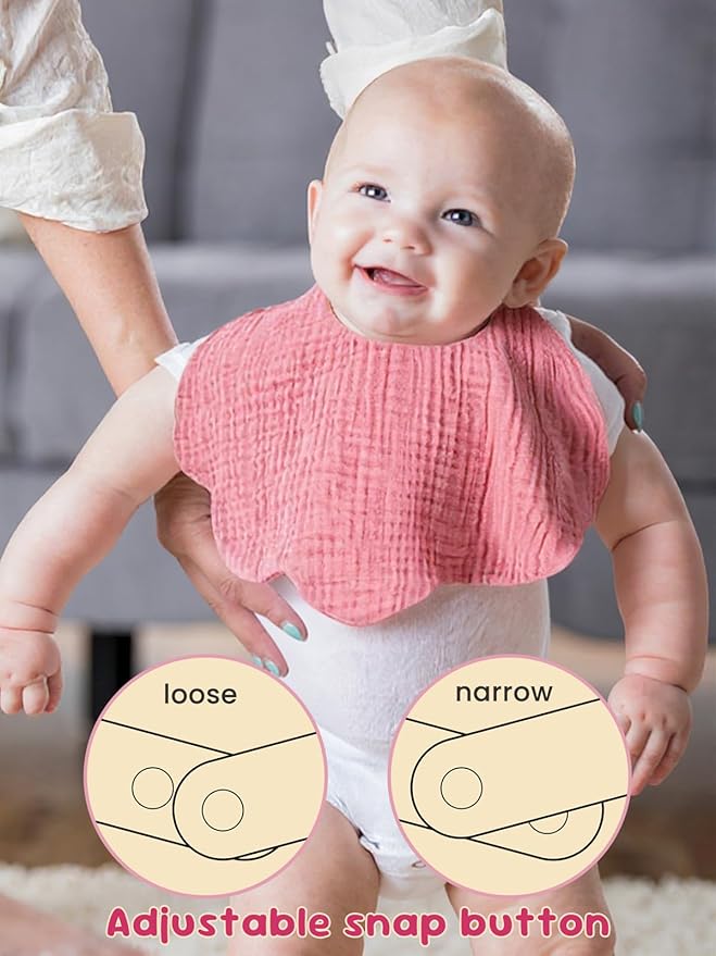 Baby Bibs Muslin Bibs for Baby Girl Boy for Drooling and Teething 10 Pack