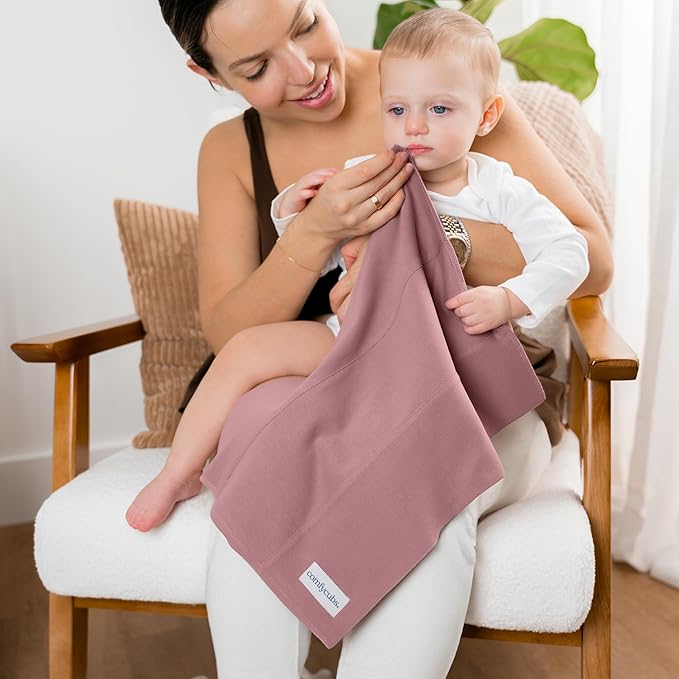 Comfy Cubs Baby Burp Cloths Set (Pack of 6) - Large, 6-Layer, Ultra Absorbent 100% Cotton for Infant Spit-Up, Drool, and Messes - Soft, Gentle, Thoughtful New Born Baby Gifts, Mauve