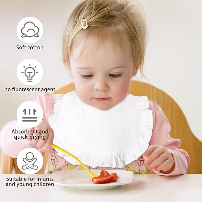 Baby Bibs Muslin Bibs 8 Pack for Drooling and Teething for Unisex Girls Boys