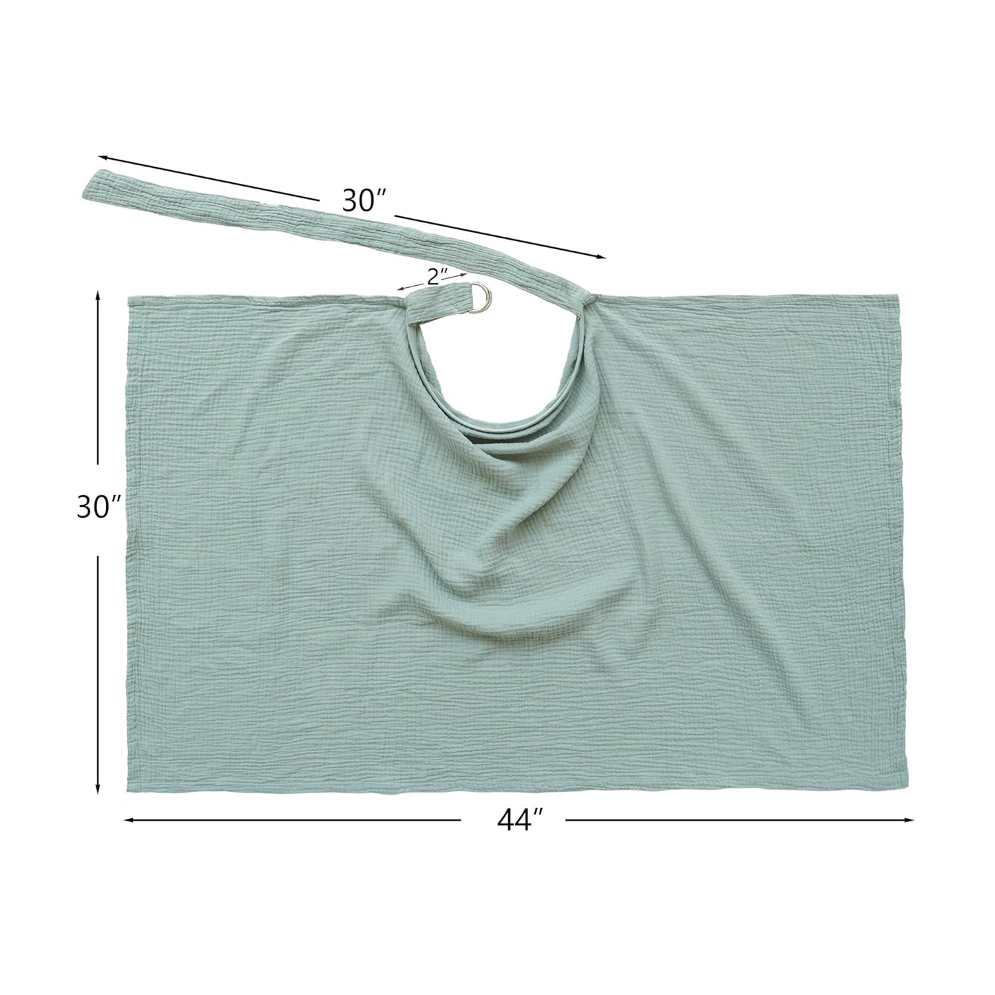 Konssy Muslin Nursing Cover for Baby Breastfeeding, Breathable 100% Cotton Breastfeeding Cover with Rigid Hoop for Mother Nursing Apron, Multi-use Carseat Canopy (Green)