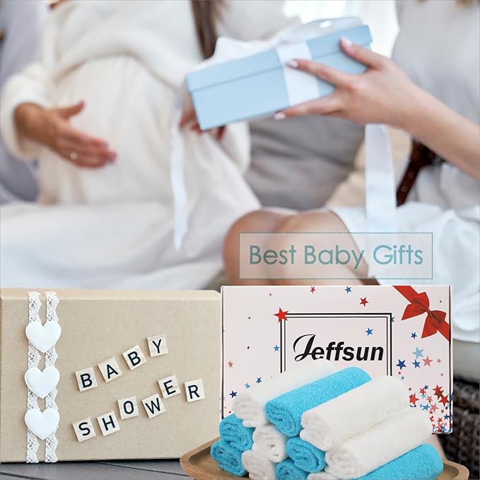 Baby Washcloths 12 Pack, 10x10 inch Heavenly Soft Wash Cloths for Face and Body, Gentle & Safe White Face Towel on Sensitive Skin, Baby Essentials Bath Shower Gifts for Boy Infant Kid Toddler Child