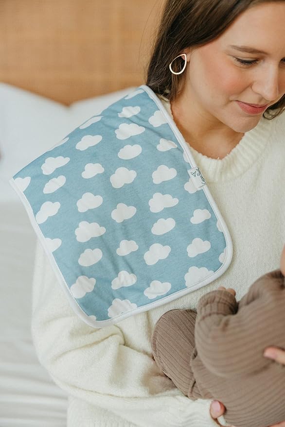 Copper Pearl Premium Baby Burp Cloths - 3-Pack Large Cotton Burp Cloths, Extra Soft Spit Up Rags with 3 Absorbent Layers, Perfect for Baby Boy and Baby Girl Gifts (21" x 10" Size, Farmstead Set)