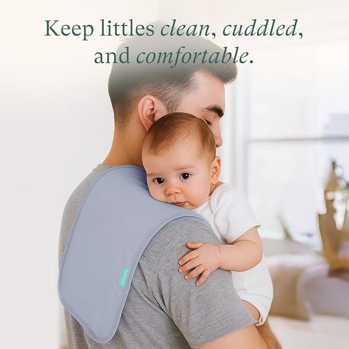 PurComfy Supersoft Burp Cloths, Premium Bamboo Viscose Baby Burp Cloths, Absorbent & Skin-Friendly, Large 21” x 10”, Unisex Baby Essentials for Feeding, Spit-Up, 3-Pack