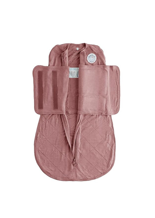 Dreamland Baby Bamboo Viscose Swaddle Blanket (0-6 Months). 1.0 TOG Ultra Soft Swaddle Blanket w/Built in Band. 97% Viscose, 3% Spandex (Rose). Mom-Owned US Business, Premium Materials
