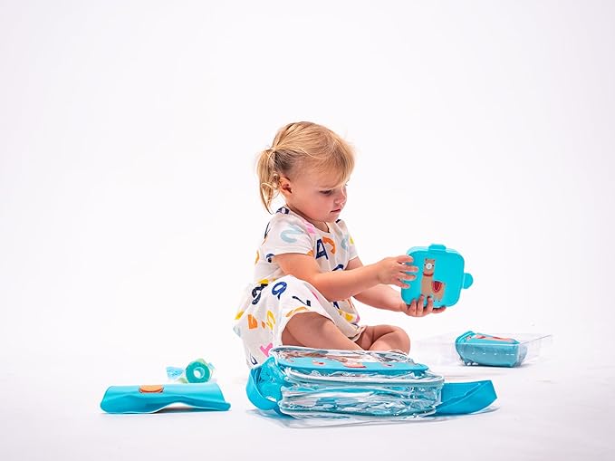 Refresh-a-Baby Feeding Essentials Kit for Feeding on The go Includes: Universal Bottle Top Adaptor Resealable Container Silicone Bib Clear Travel Bag & More (Llama Love)