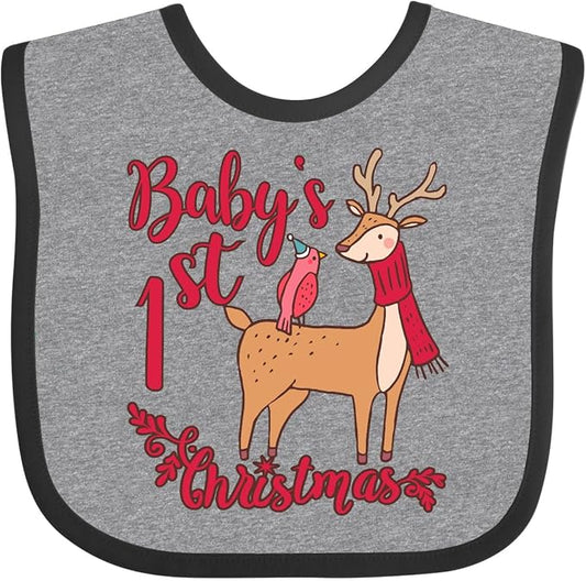 inktastic Baby's First Christmas Baby Bib
