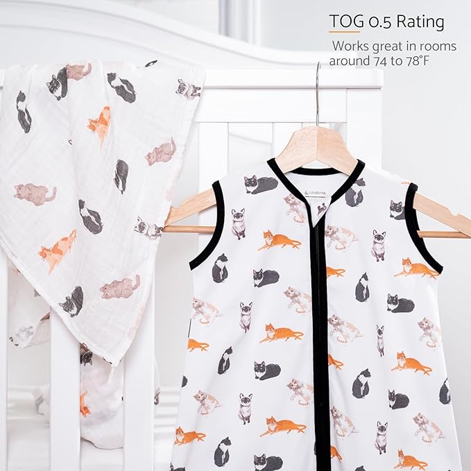 LollyBanks Baby Sleep Sack, 100% Cotton Wearable Blanket 2-Way Zipper Sleep Sacks