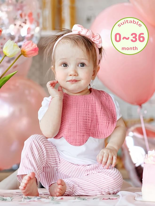 Baby Drool Bibs for Unisex Girls Boys 12 Pack Baby Muslin Bibs for Drooling and Teething