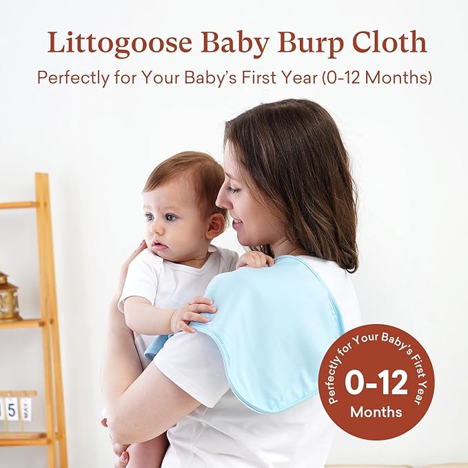 Baby Burp Cloths, Soft & Absorbent Burping Clothes for Newborns and Infants, Baby Boys and Girls (8 Pack)