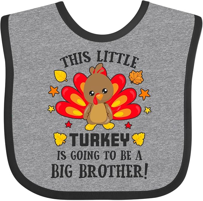 inktastic This Little Turkey Is Going To Be a Big Brother Baby Bib