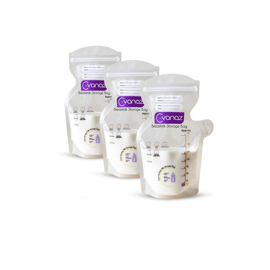 Breastmilk Storage Bags,120 Count 7Oz / 210 ml, Temp-Sensing Color Change, No Leak, Freezer Safe Bag, Presterilized Milk Storage Bag, Self Standing, Easy Pour Spout Milk Bag, Extra Thick