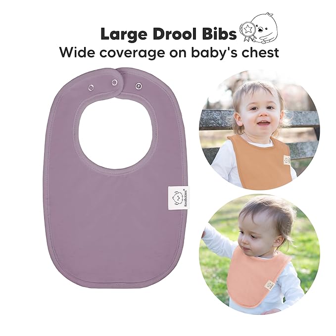 8-Pack Organic Baby Bibs for Boys, Girls - Soft Cotton Drooling and Teething Bibs for Baby Girl & Boy, Extra Absorbent, Easy to Clean & Put On for Toddler, Newborn, Infant 0-24 Months (Mauve)