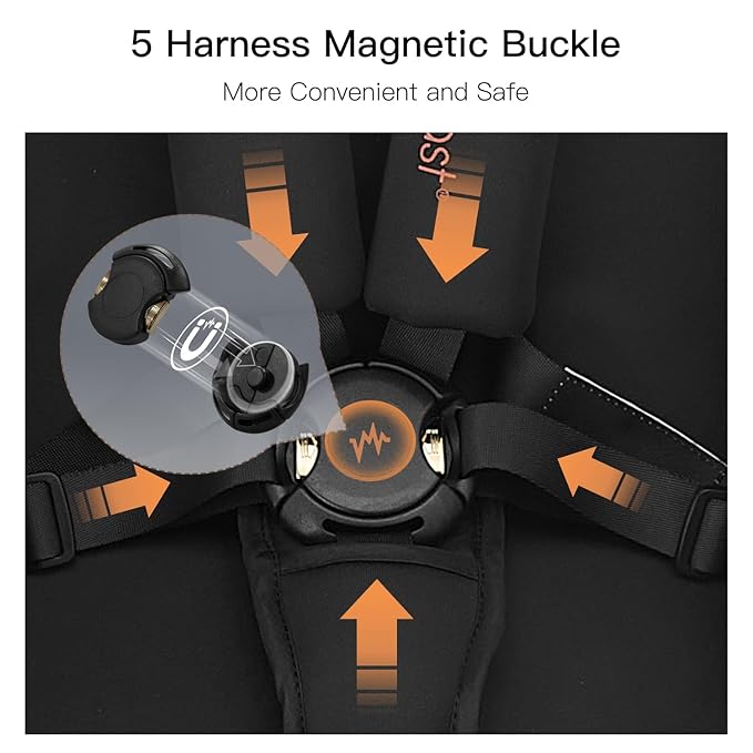 Gravity Folding Baby Stroller - Portable Travel Toddler Stroller w/Adjustable Backrest & Canopy, Cup Holder, Lightweight and UV Protected, One-Hand Automatic Folding - Black