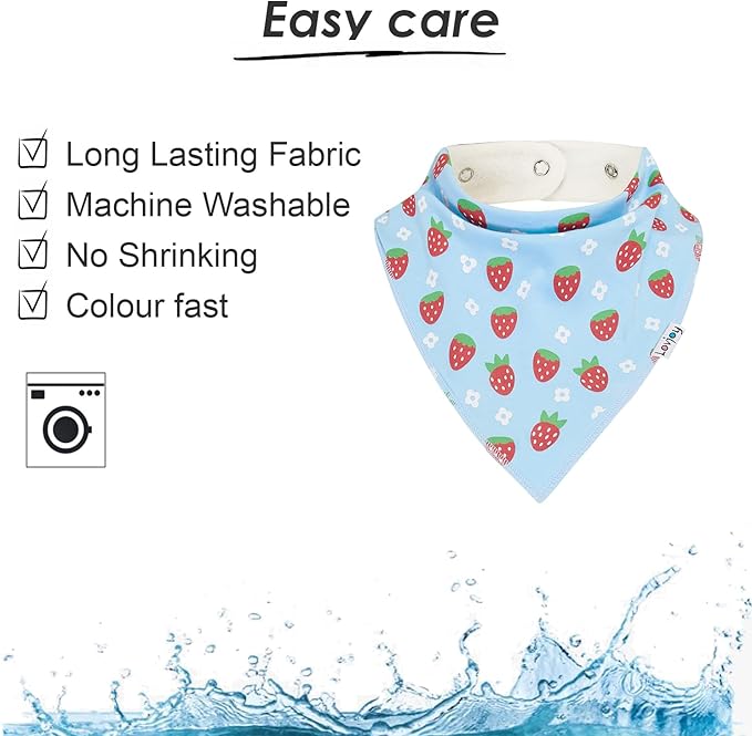 Lovjoy Large Bandana bibs - Special Needs Bibs - For Older Children, Youth and Adults - Practical, absorbent and Stylish