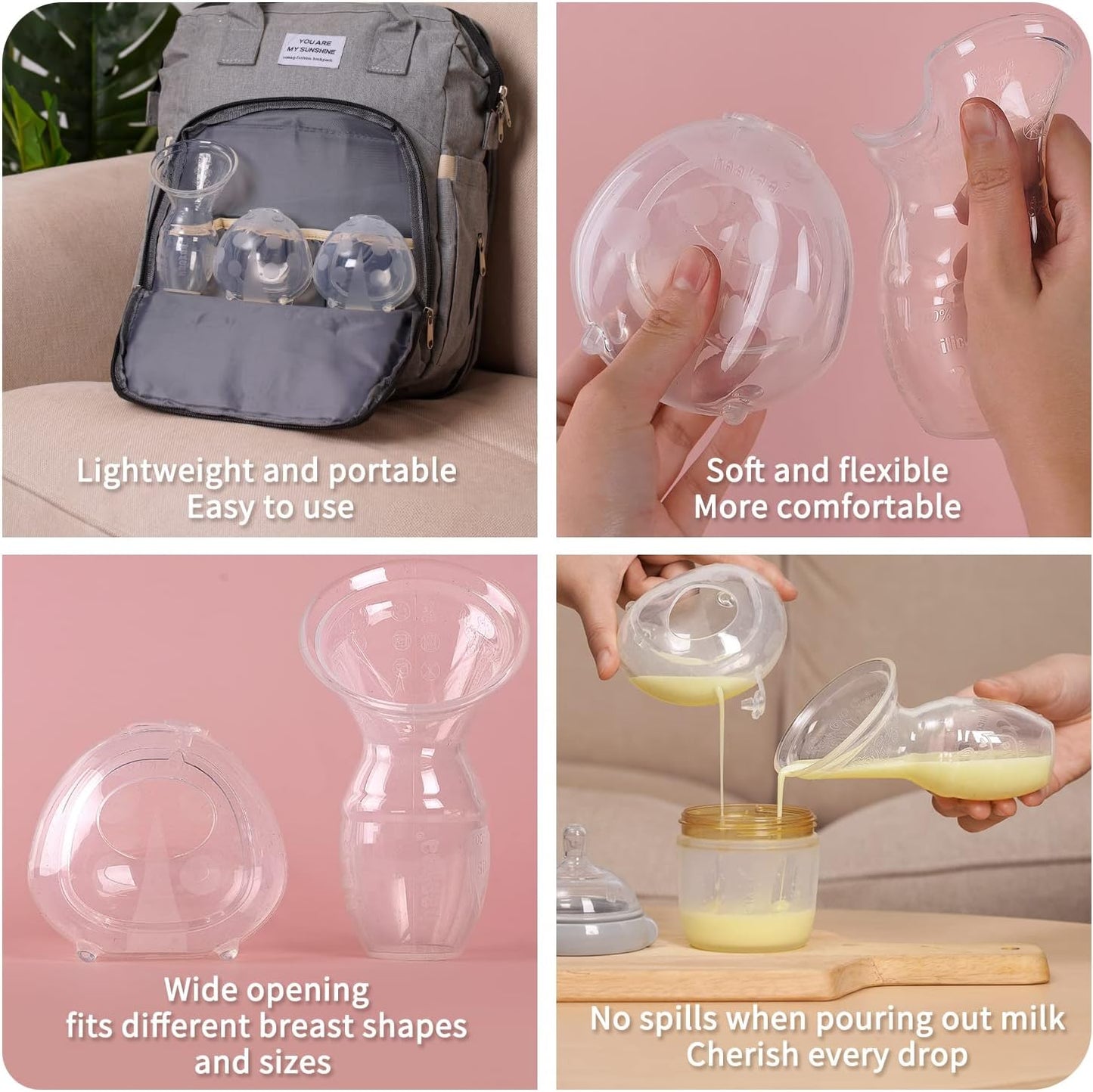 haakaa Manual Breast Pump for Breastfeeding 4oz/100ml and Ladybug Milk Collector 2.5oz/75ml Combo, Food-Grade Silicone